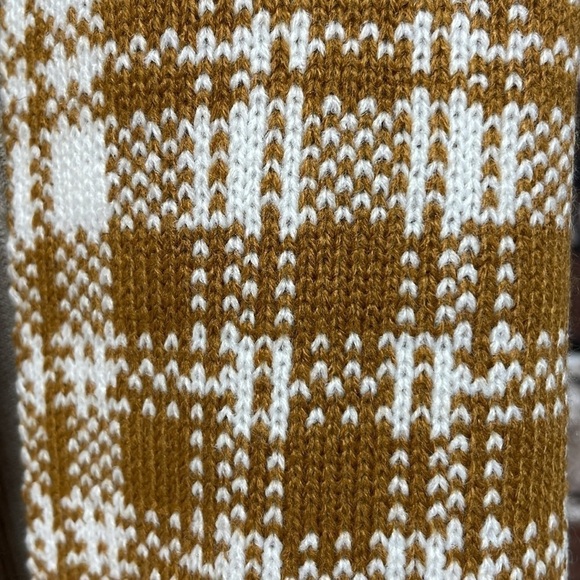 Timberland Scarf Women's One Size Cream Gold NWT Plaid - Picture 4 of 12